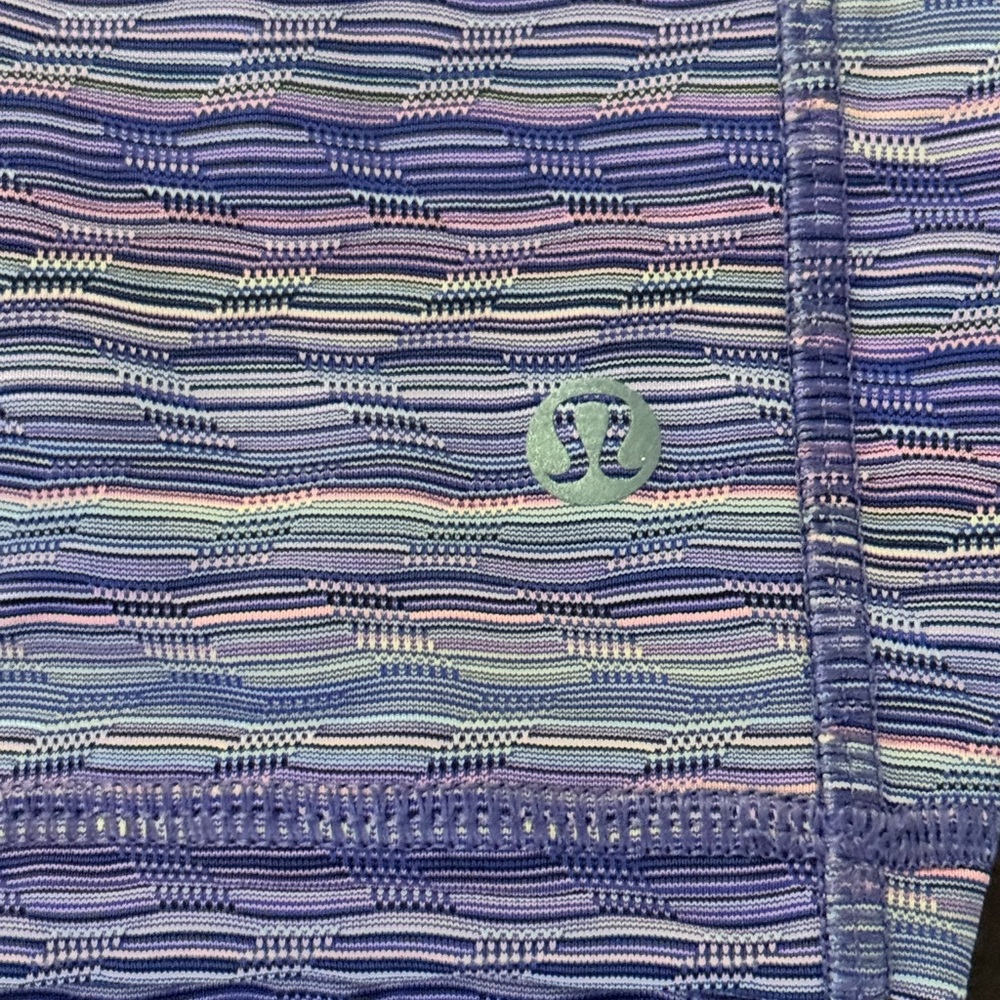 Girls Lululemon Purple Striped Athletic Shorts - Picture 4 of 11